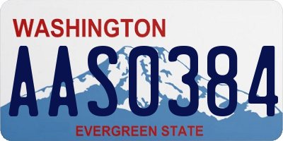 WA license plate AAS0384