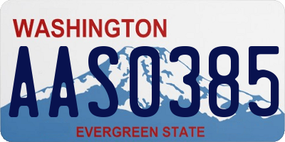 WA license plate AAS0385