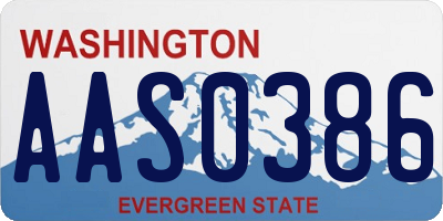 WA license plate AAS0386