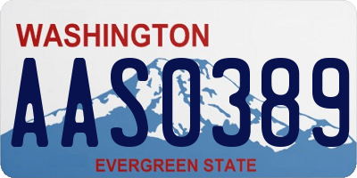 WA license plate AAS0389