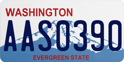 WA license plate AAS0390