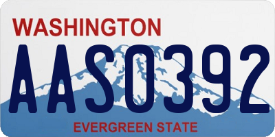 WA license plate AAS0392