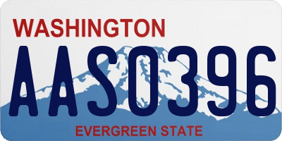 WA license plate AAS0396