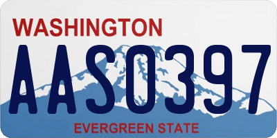 WA license plate AAS0397