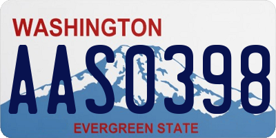 WA license plate AAS0398