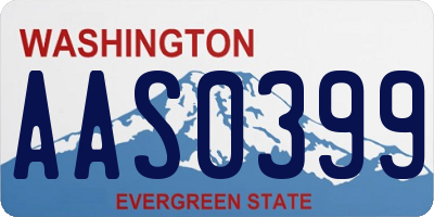WA license plate AAS0399