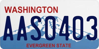 WA license plate AAS0403