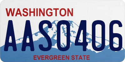 WA license plate AAS0406