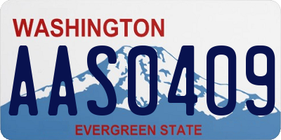 WA license plate AAS0409