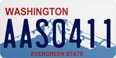WA license plate AAS0411
