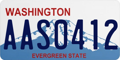 WA license plate AAS0412