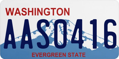 WA license plate AAS0416