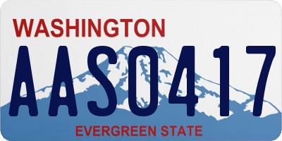 WA license plate AAS0417