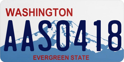 WA license plate AAS0418