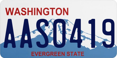 WA license plate AAS0419