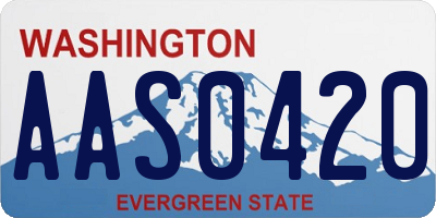 WA license plate AAS0420