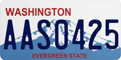 WA license plate AAS0425