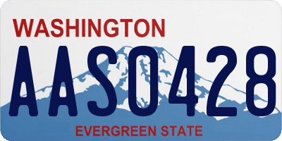WA license plate AAS0428