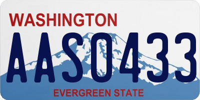 WA license plate AAS0433