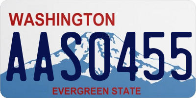 WA license plate AAS0455