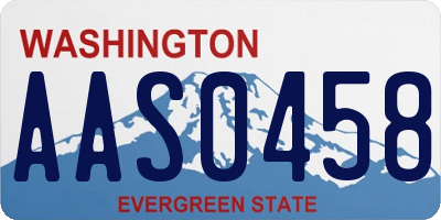 WA license plate AAS0458