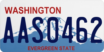 WA license plate AAS0462