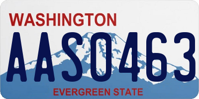 WA license plate AAS0463
