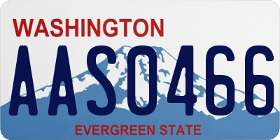 WA license plate AAS0466
