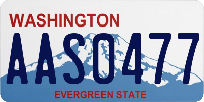 WA license plate AAS0477