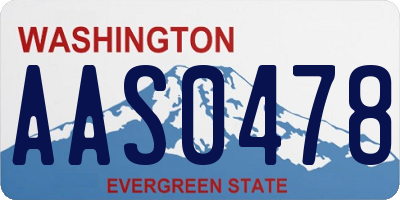 WA license plate AAS0478