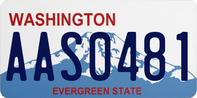 WA license plate AAS0481