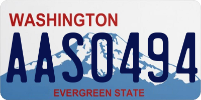 WA license plate AAS0494