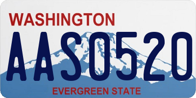 WA license plate AAS0520