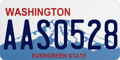 WA license plate AAS0528