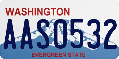 WA license plate AAS0532