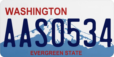 WA license plate AAS0534