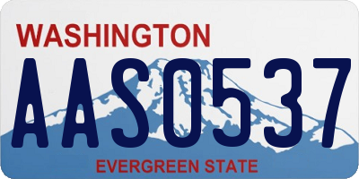 WA license plate AAS0537