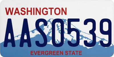 WA license plate AAS0539