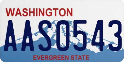 WA license plate AAS0543