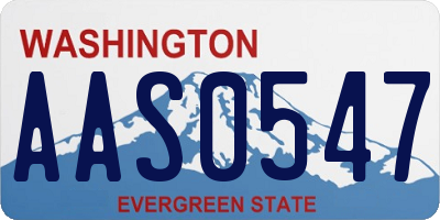 WA license plate AAS0547