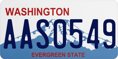 WA license plate AAS0549
