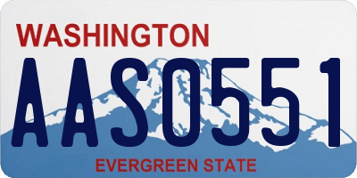 WA license plate AAS0551