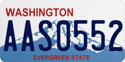 WA license plate AAS0552
