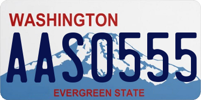 WA license plate AAS0555