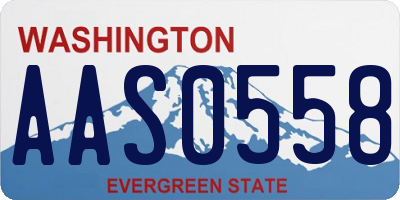 WA license plate AAS0558