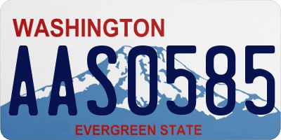 WA license plate AAS0585