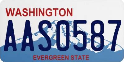 WA license plate AAS0587