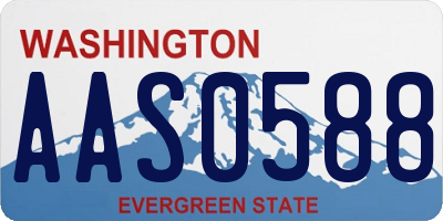 WA license plate AAS0588