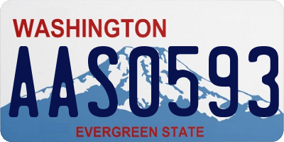 WA license plate AAS0593
