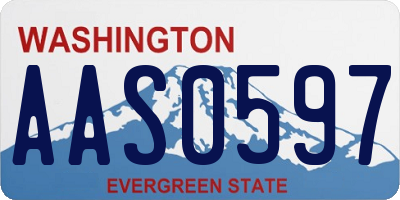 WA license plate AAS0597